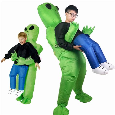 alien stealing person costume|inflatable costume alien carrying human.